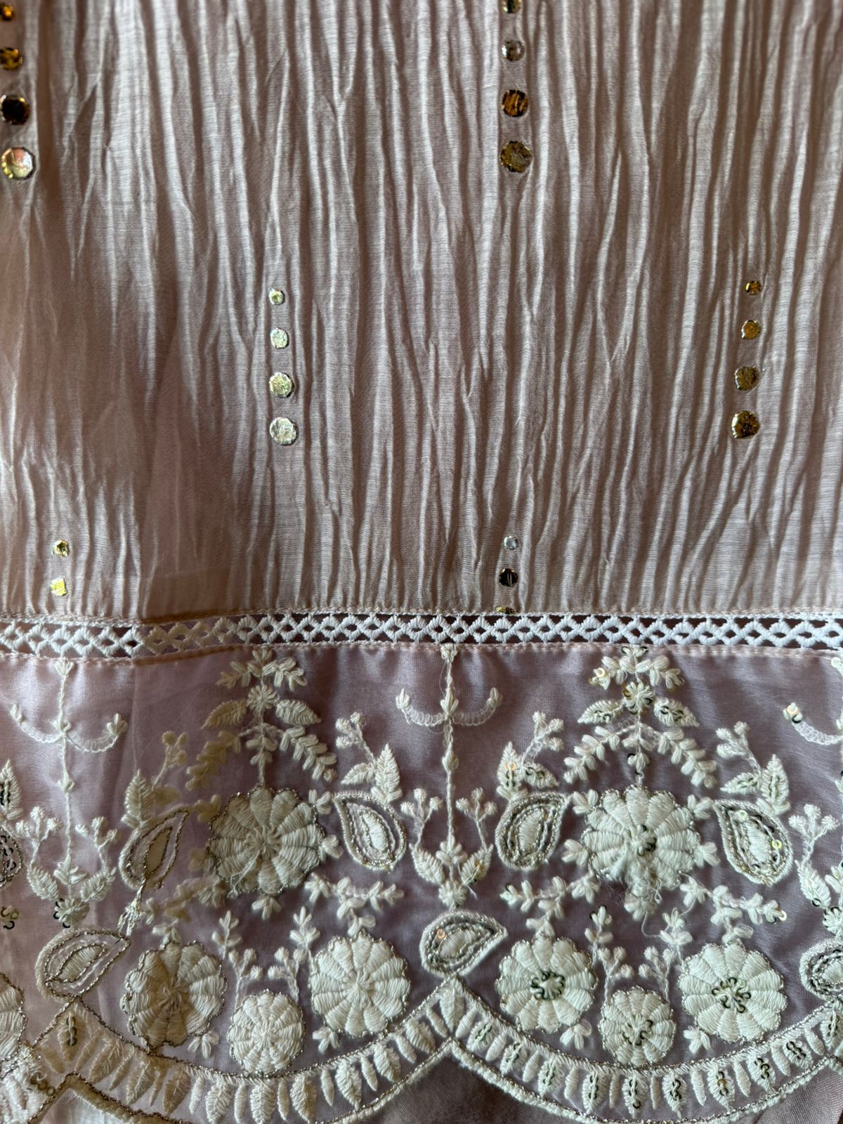 Floral embroidery soothing suit set