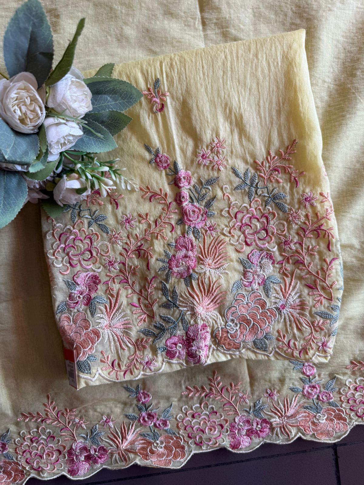 Floral Embroidered Suit Set On Mul cotton