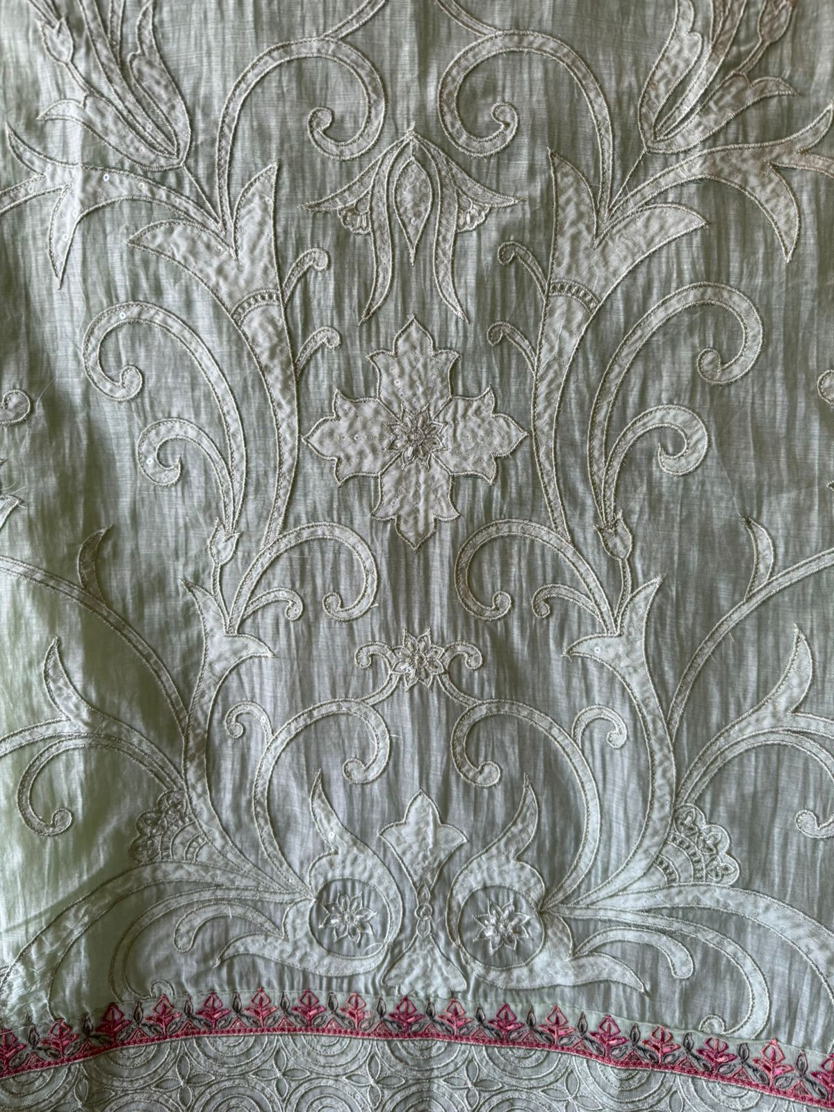 Embroidered Luxury Suit with Floral printed Dupatta