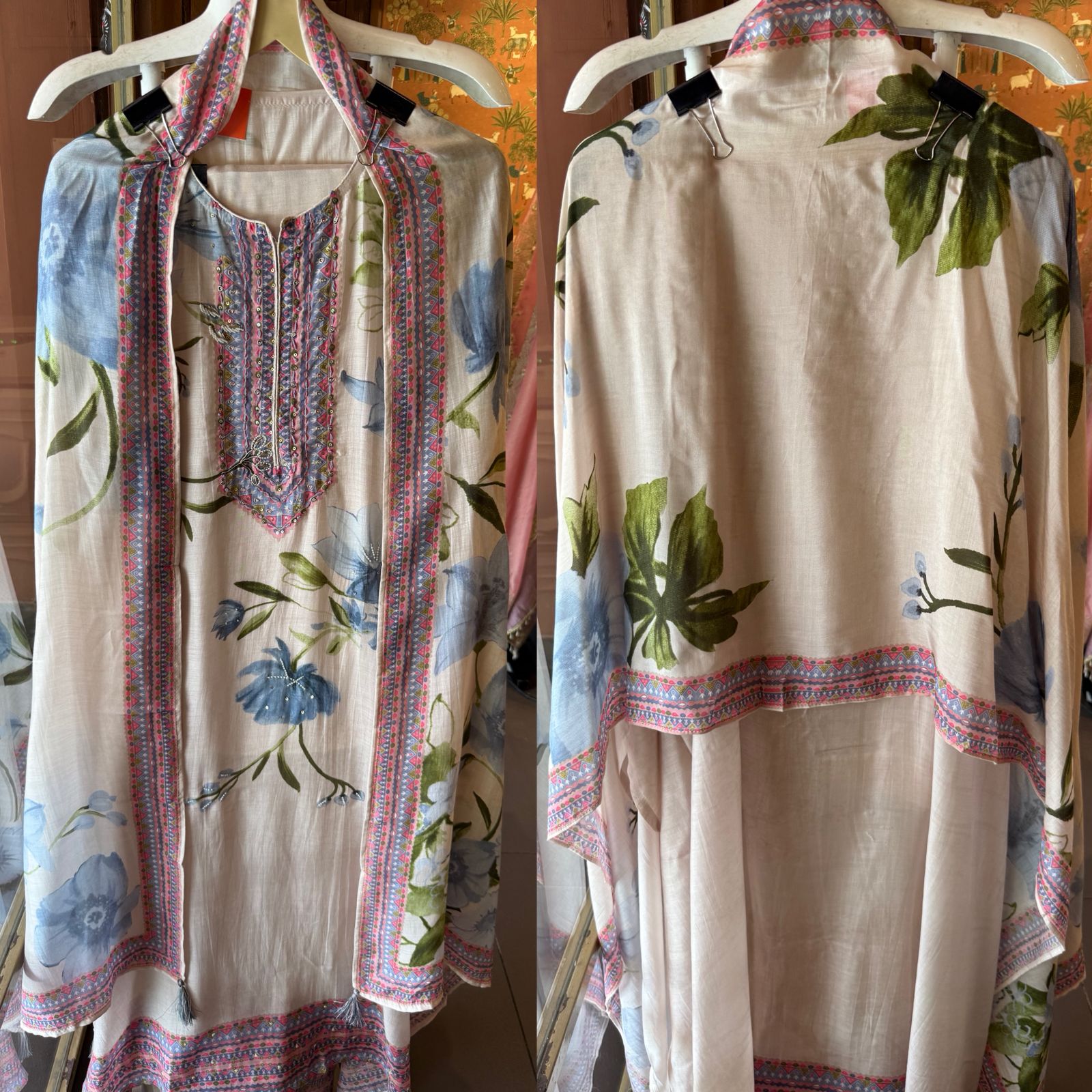 Mul Mul cotton Unstitched Suit set