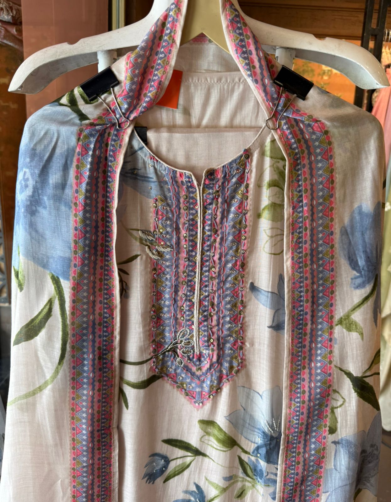 Mul Mul cotton Unstitched Suit set