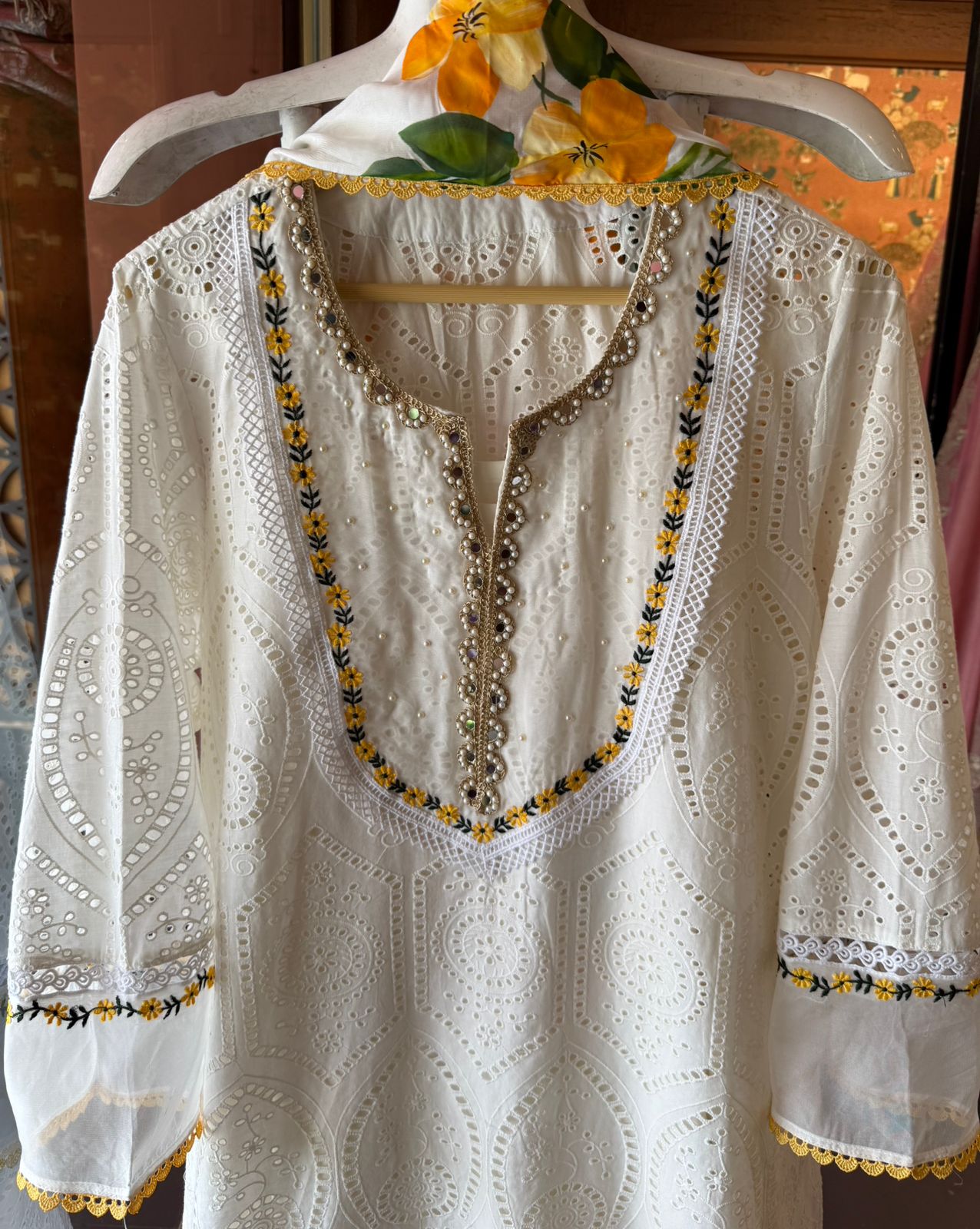 Timeless kurta adorned with intricate embroidery