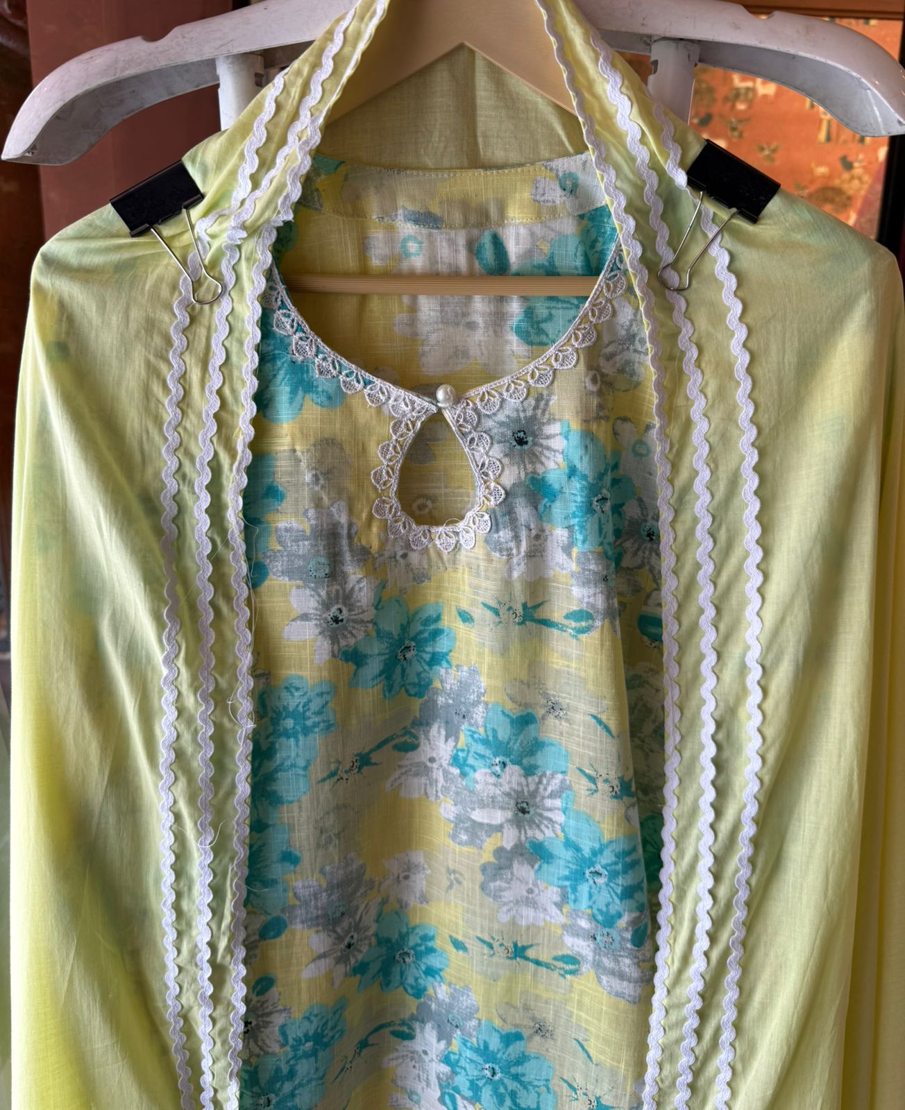 Sunshine Bloom Printed Cotton Kurta Set