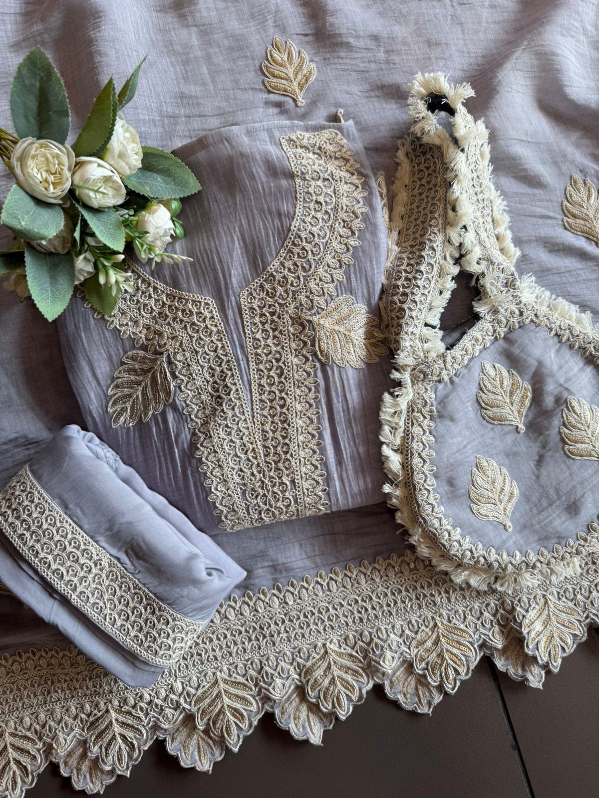 DESIGNER SUIT SET WITH CUTWORK