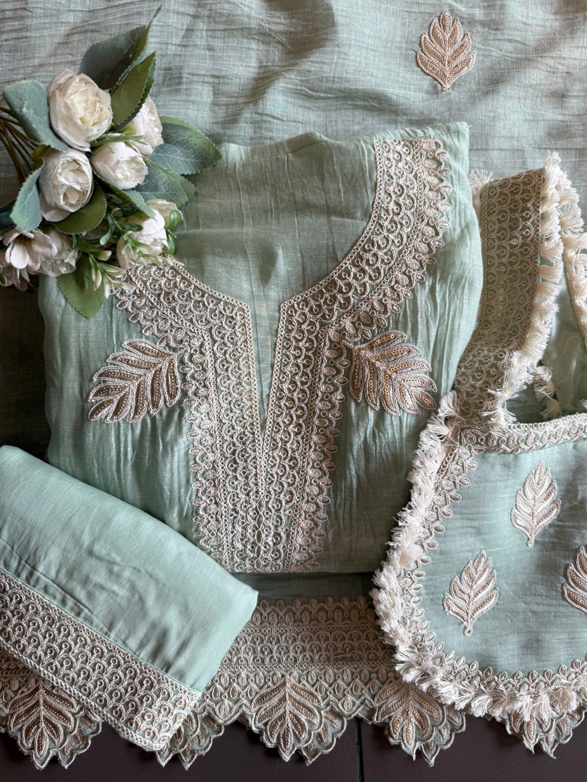 DESIGNER SUIT SET WITH CUTWORK