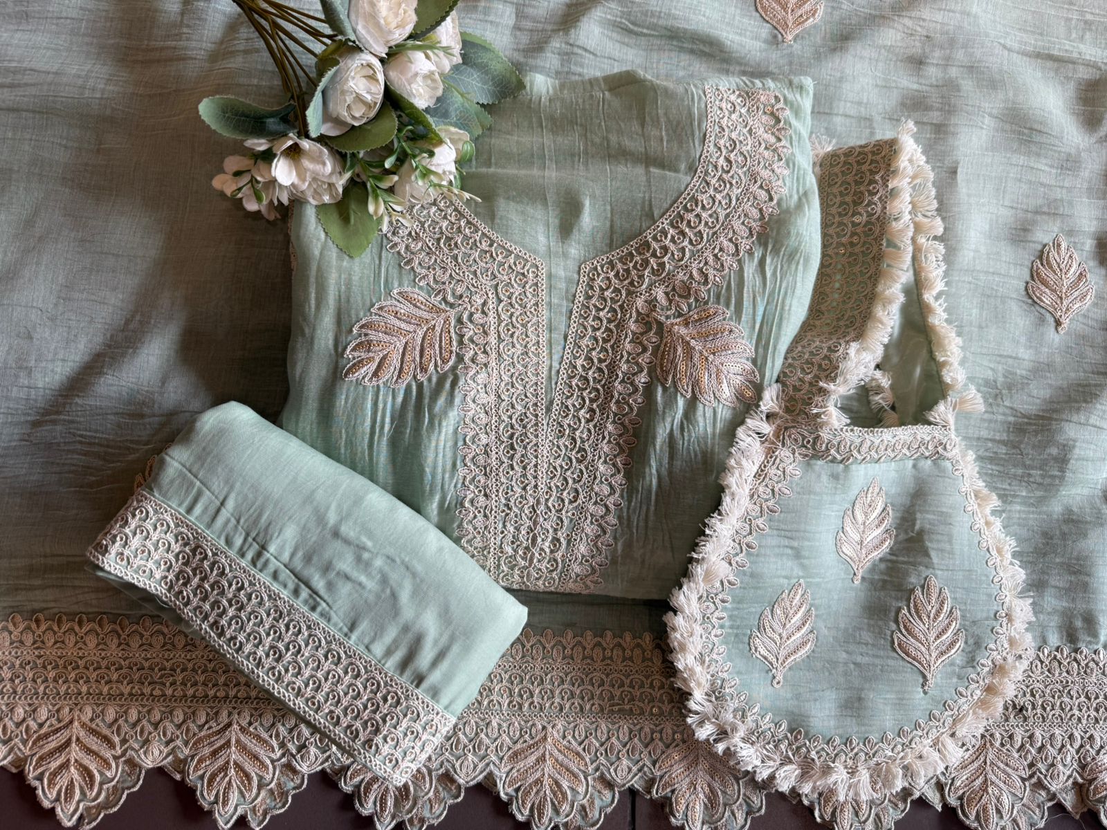 DESIGNER SUIT SET WITH CUTWORK