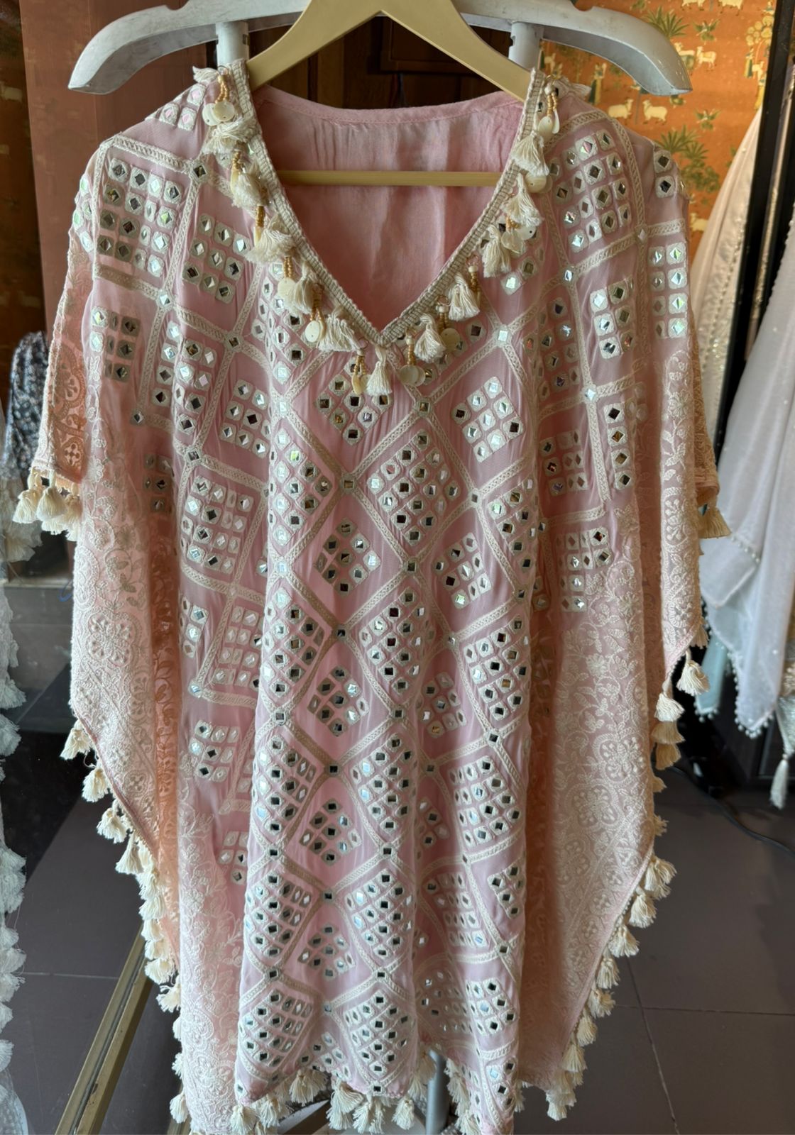 Dreamy blush pink kaftan set