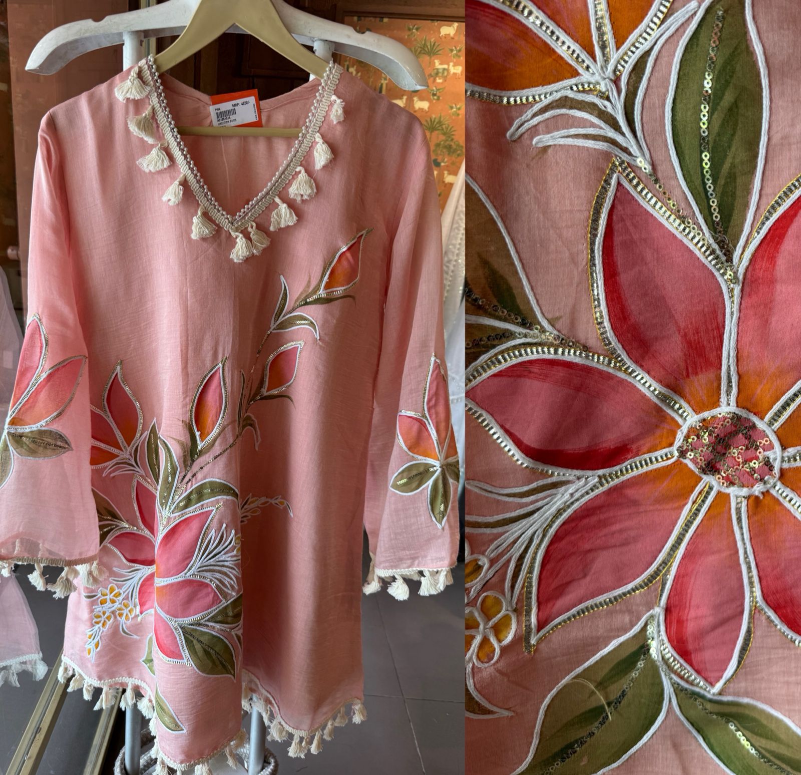 Handpainted Floral COORD set