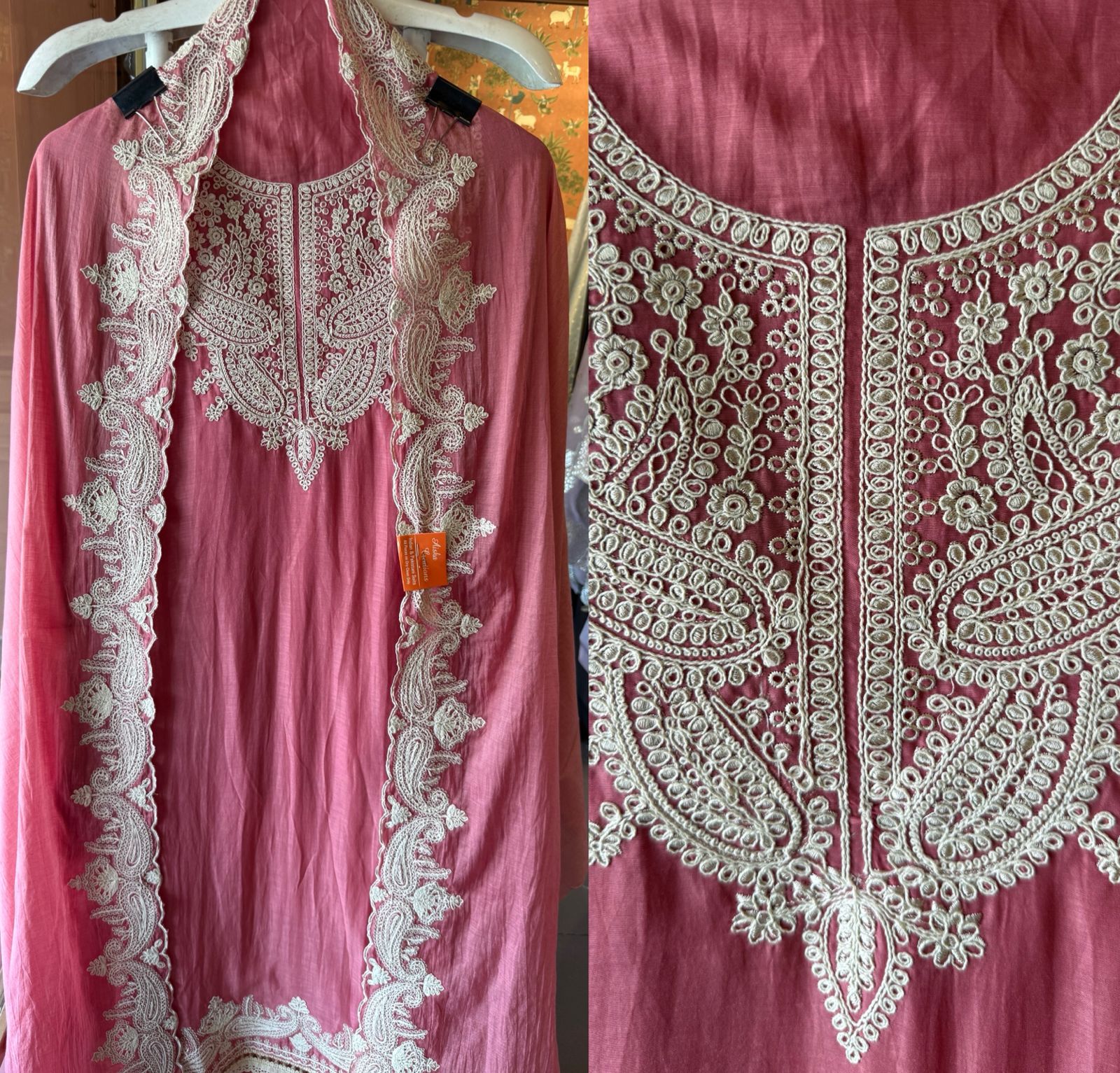 Mul cotton unstitched kurta