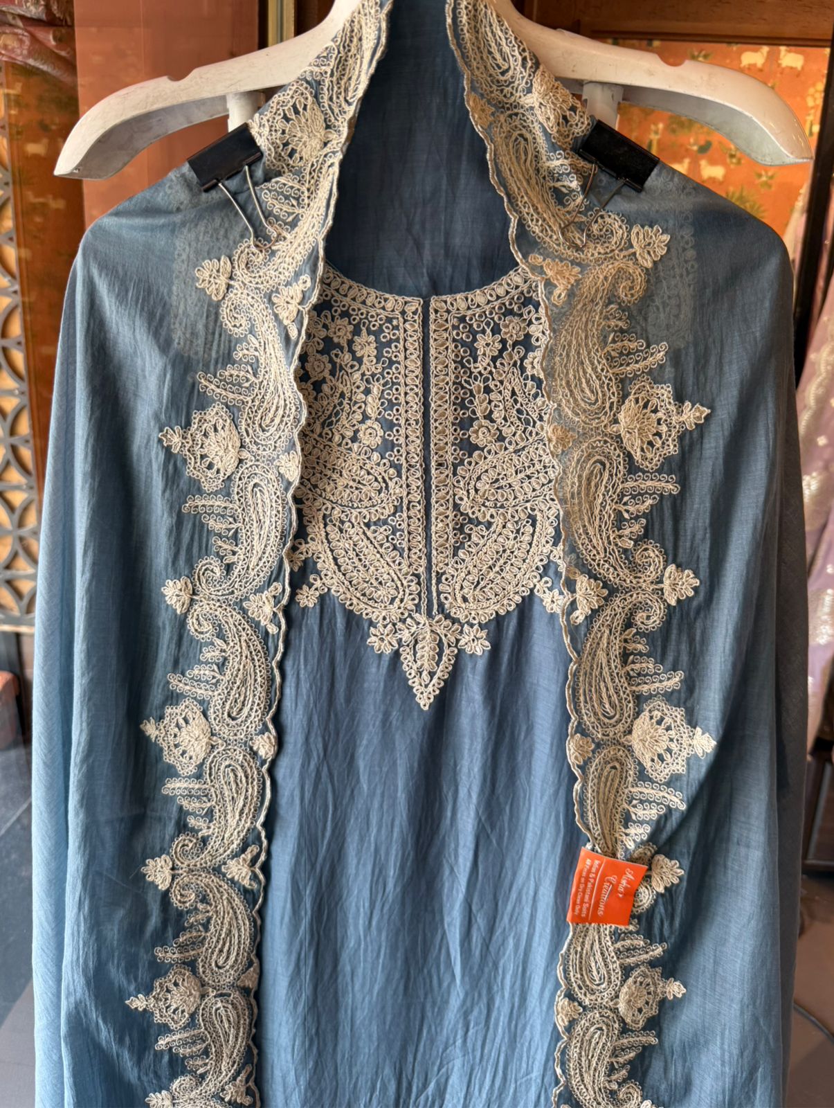 Mul cotton unstitched kurta
