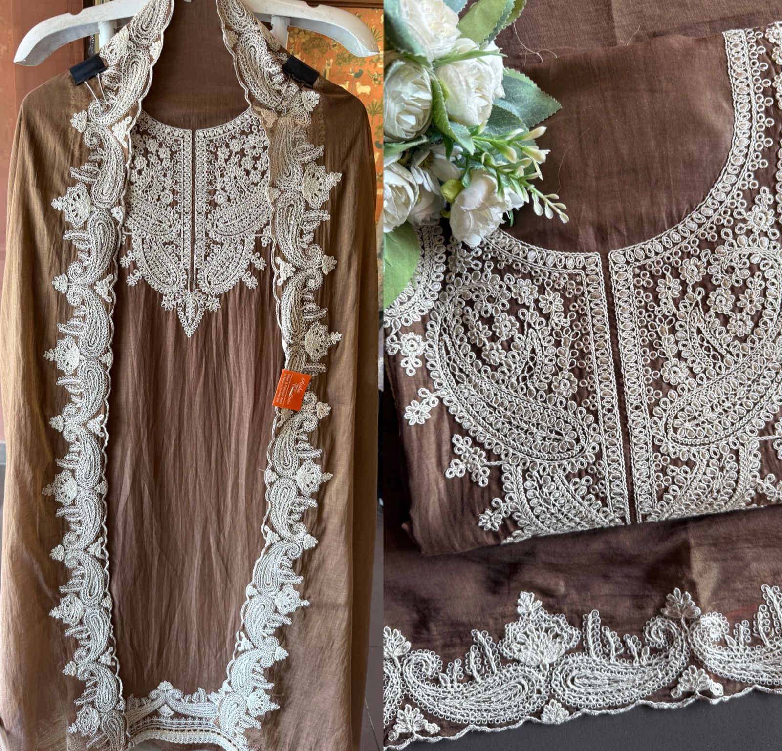 Mul cotton unstitched kurta