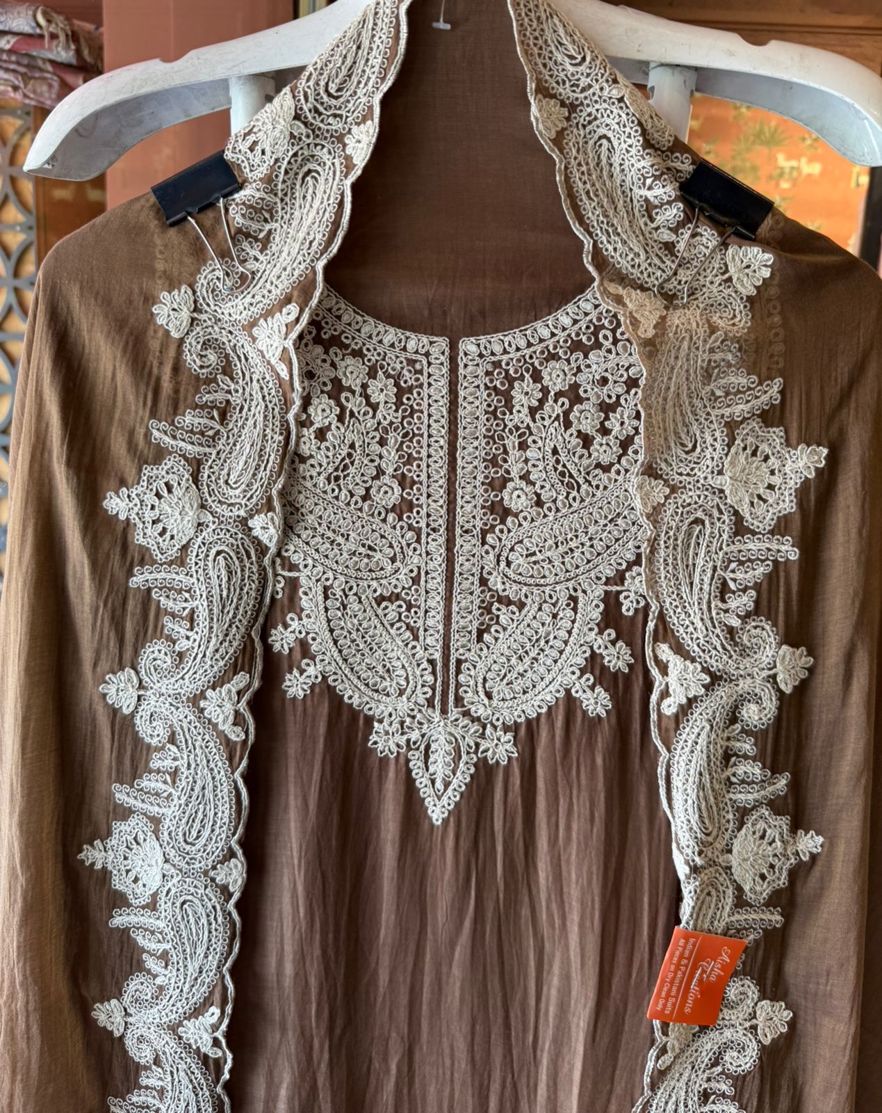Mul cotton unstitched kurta