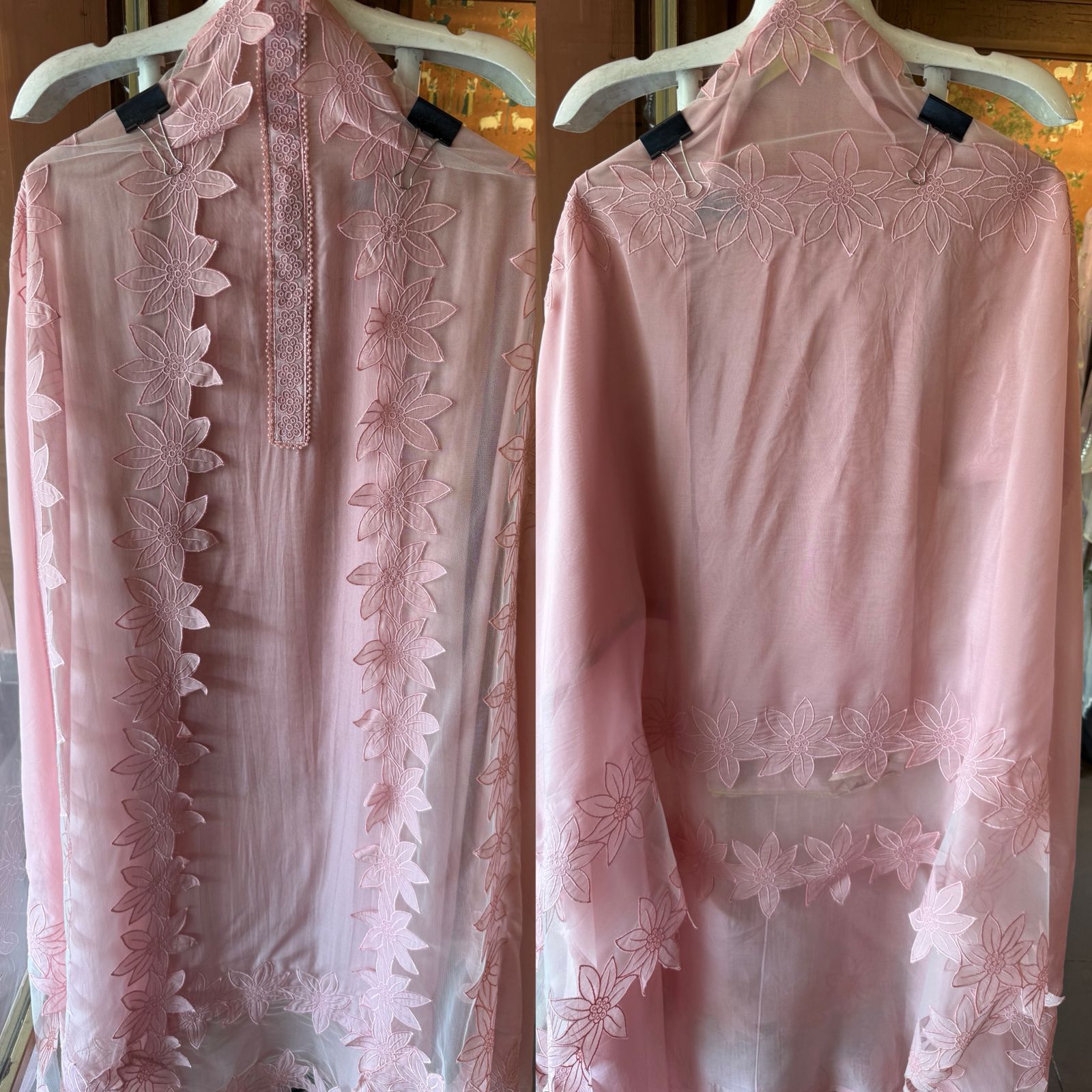Pink Organza Suit Set