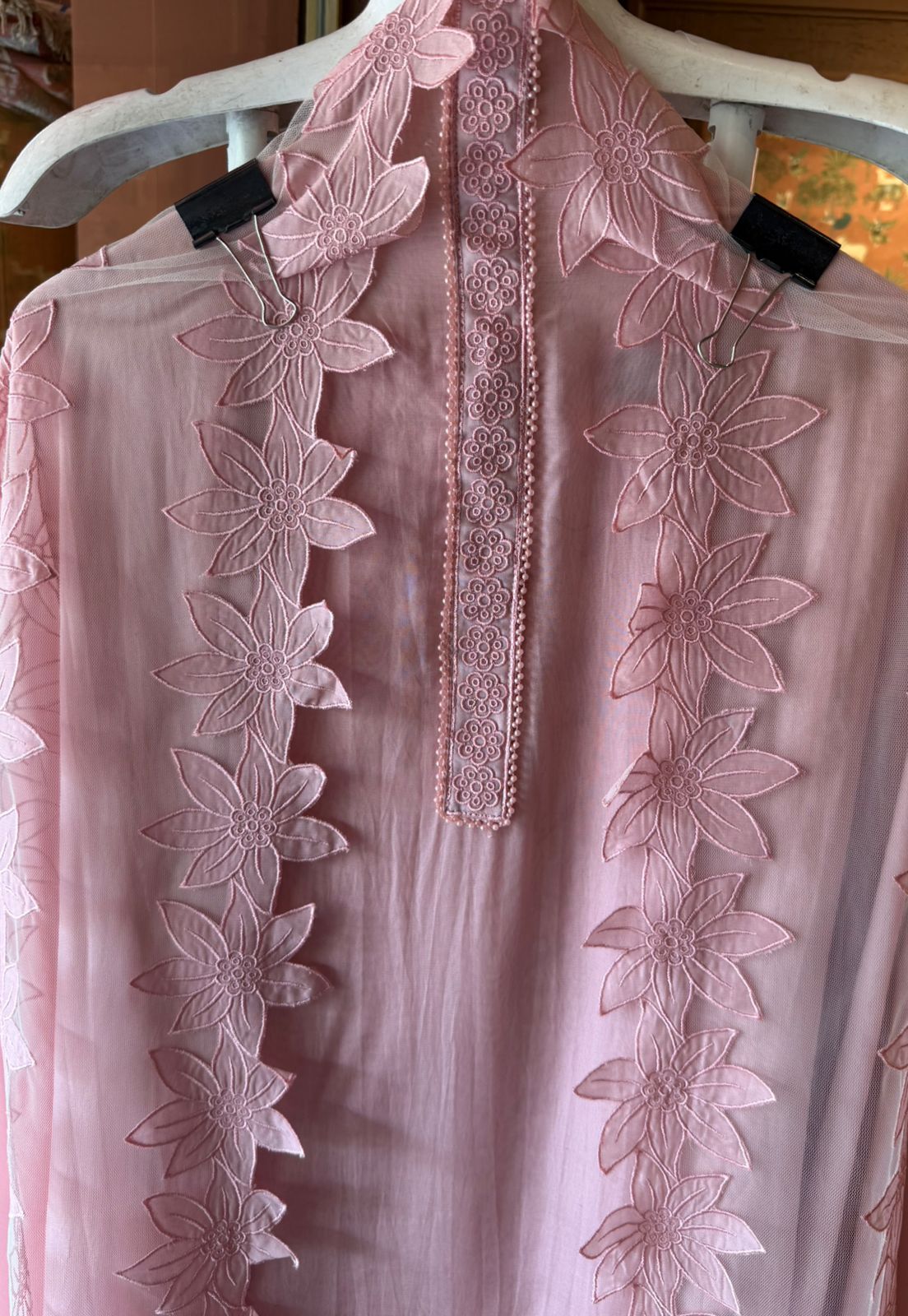 Pink Organza Suit Set