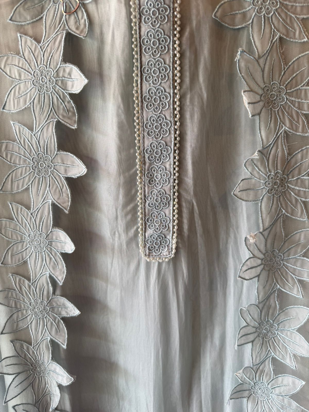 Ice blue Organza Suit Set