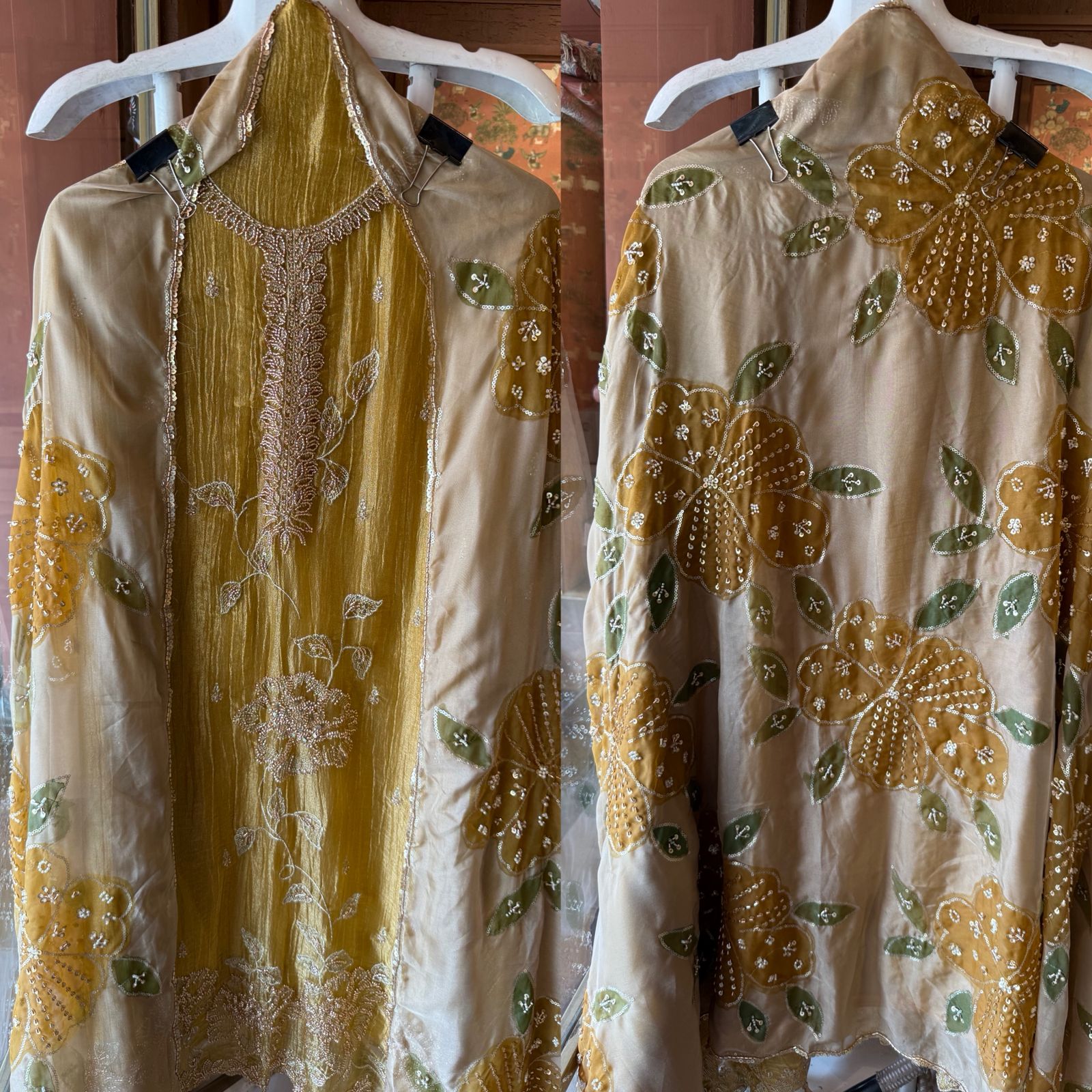 Floral Handwork unstitched Suit Set