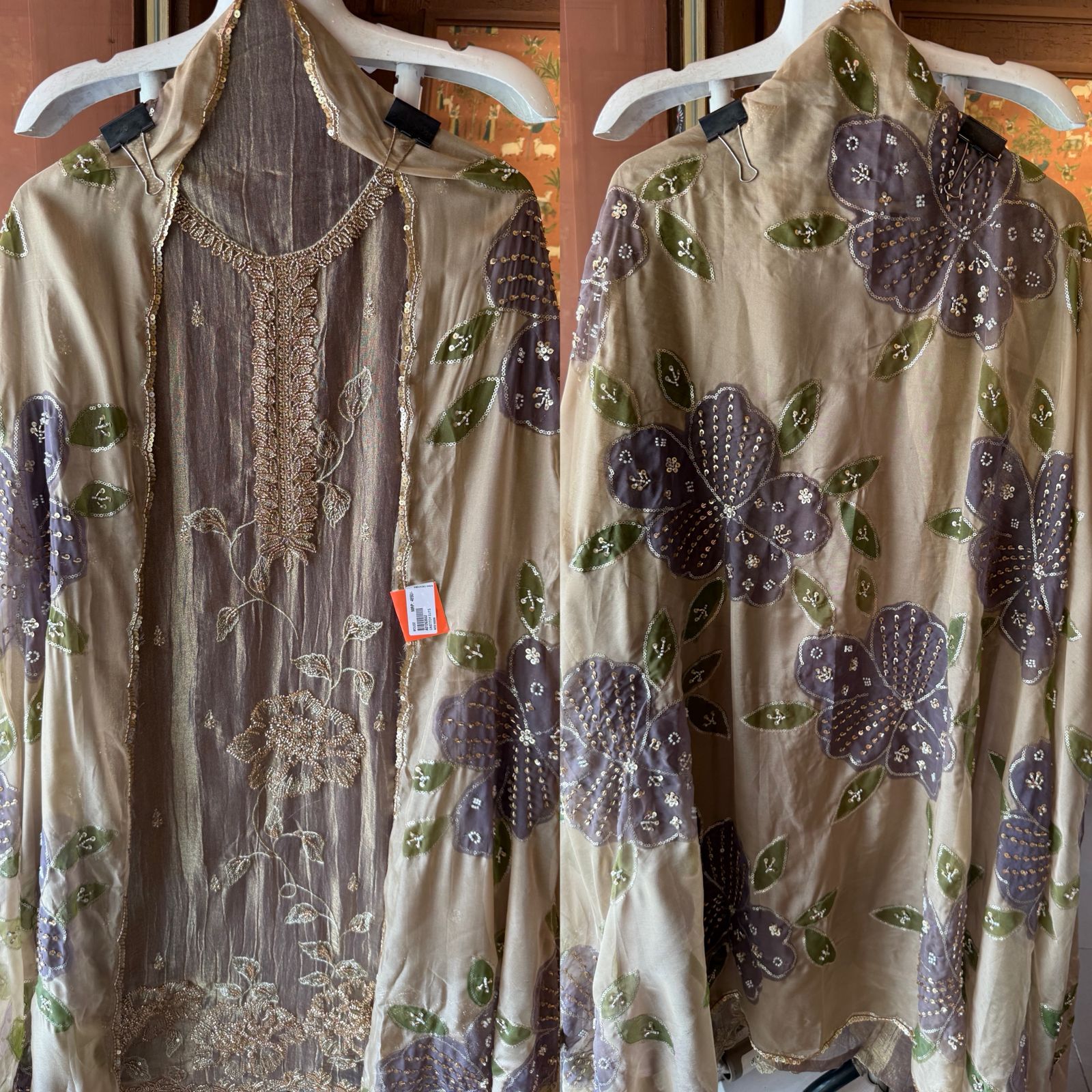 Floral Handwork unstitched Suit Set