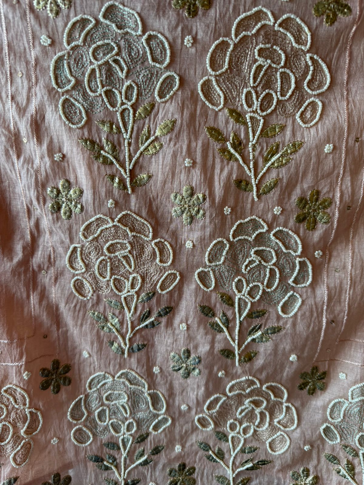 Intricate floral embroidery elegant suit set