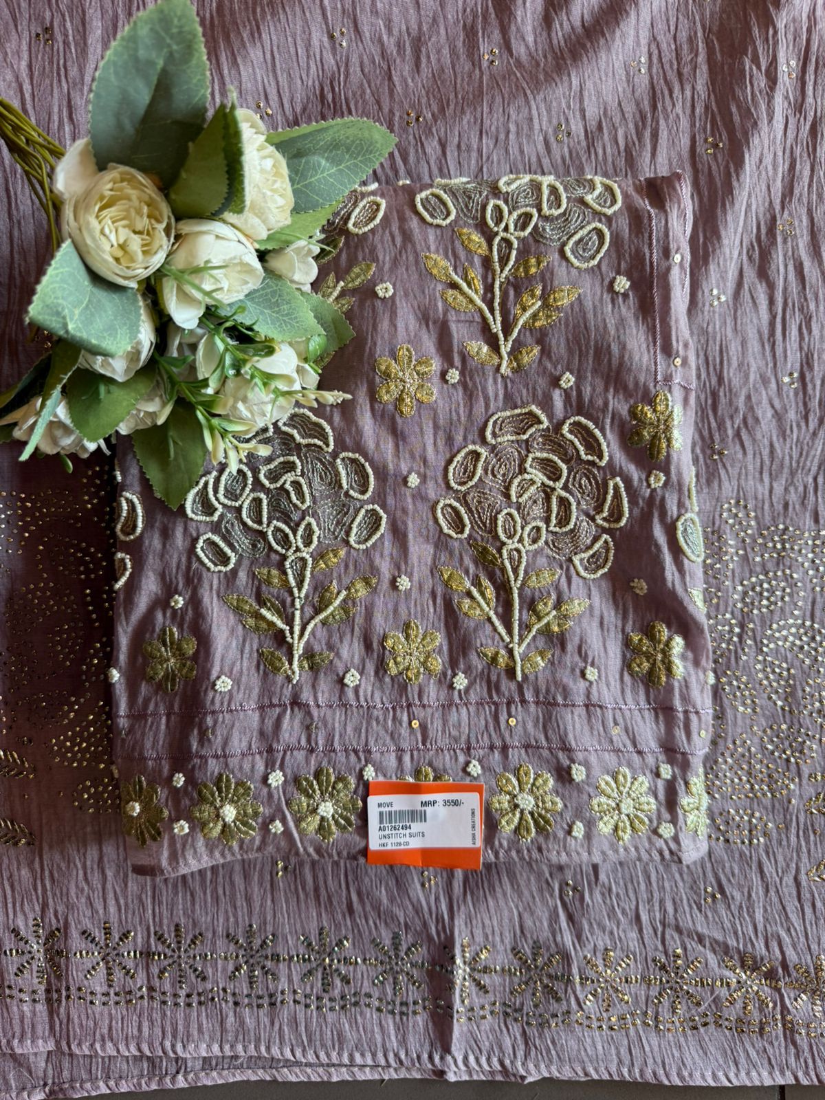 Intricate floral embroidery elegant suit set