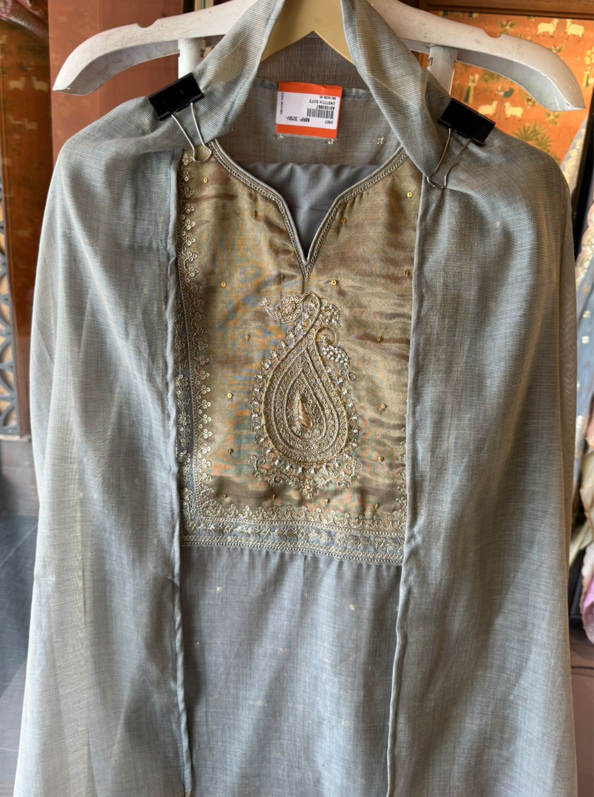 Mul cotton Chanderi Kurta Set