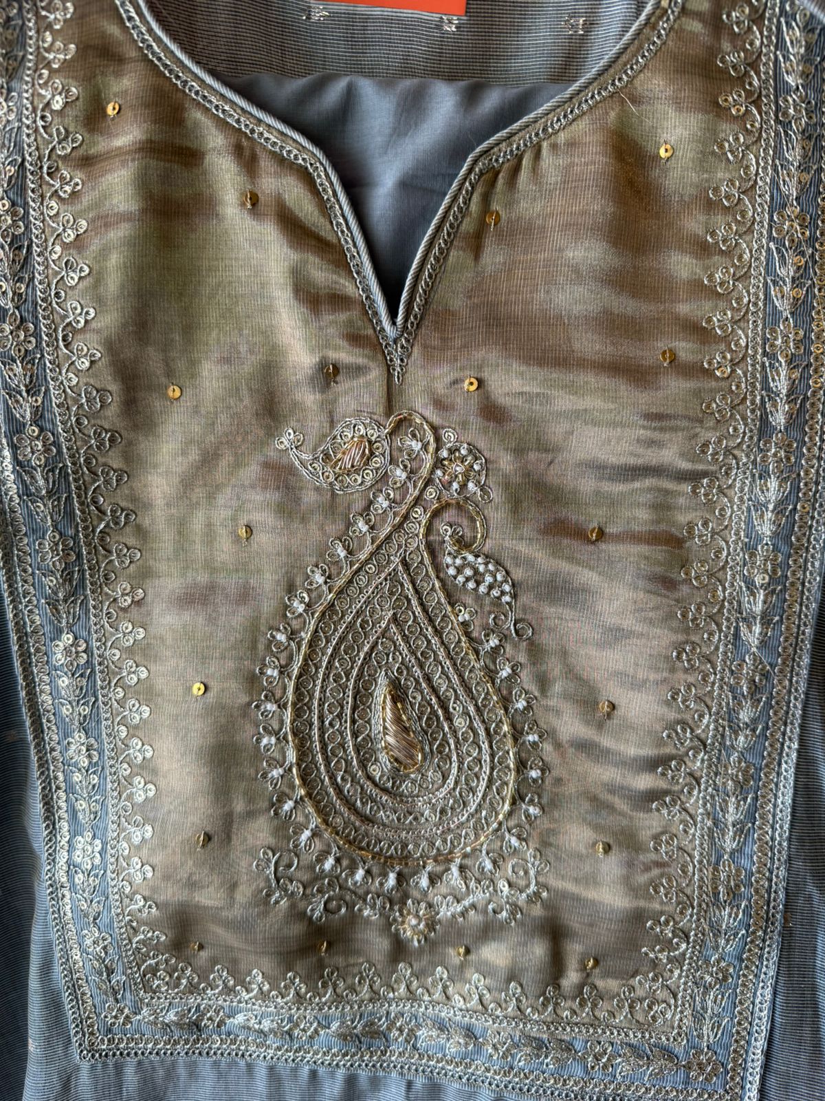 Mul cotton Chanderi Kurta Set