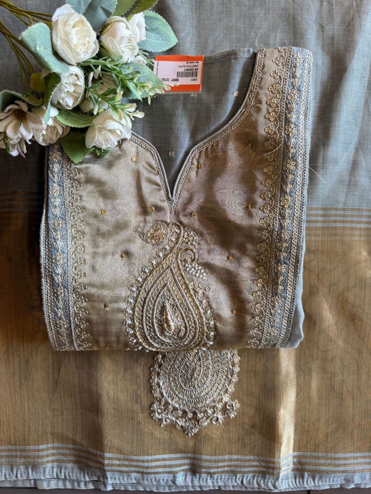 Mul cotton Chanderi Kurta Set
