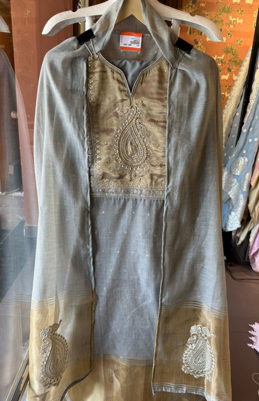 Mul cotton Chanderi Kurta Set