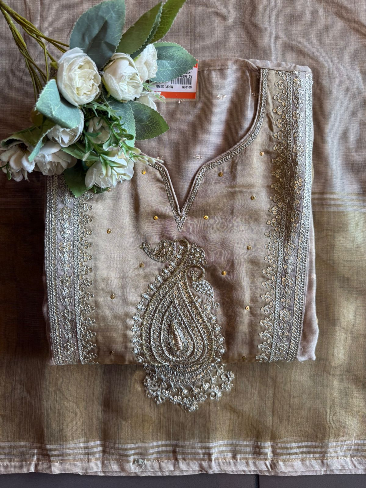 Mul cotton Chanderi Kurta Set