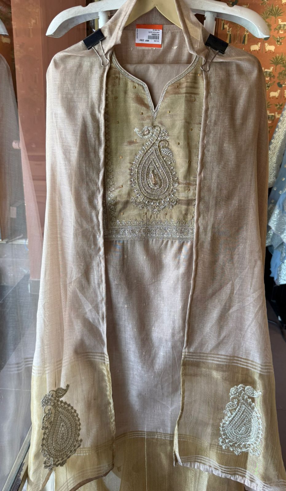 Mul cotton Chanderi Kurta Set