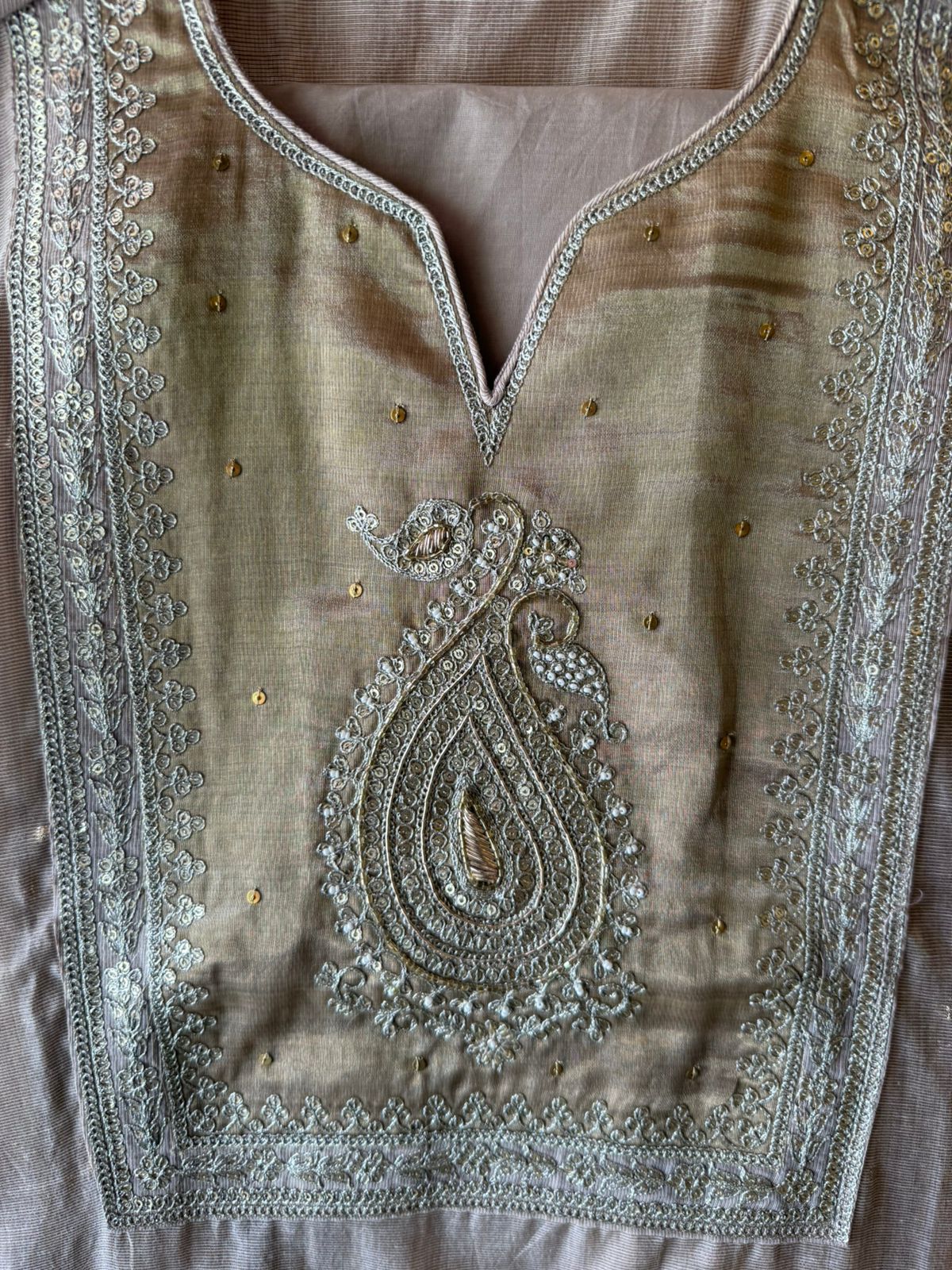 Mul cotton Chanderi Kurta Set