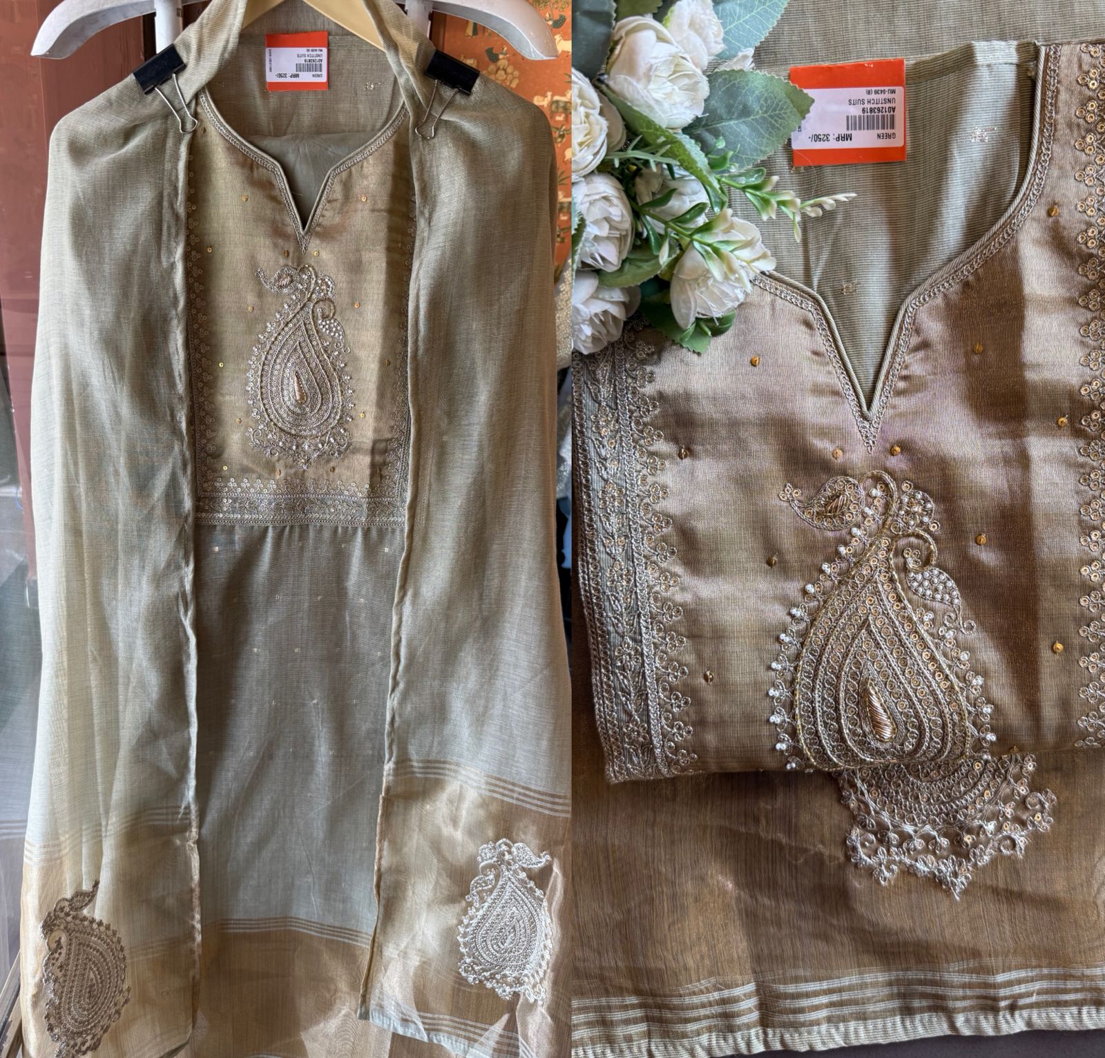 Mul cotton Chanderi Kurta Set