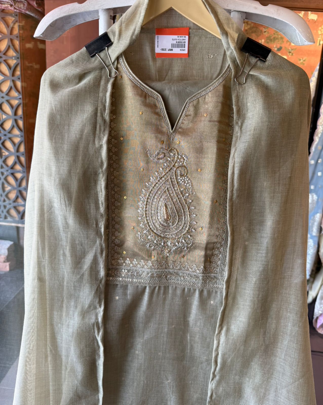 Mul cotton Chanderi Kurta Set