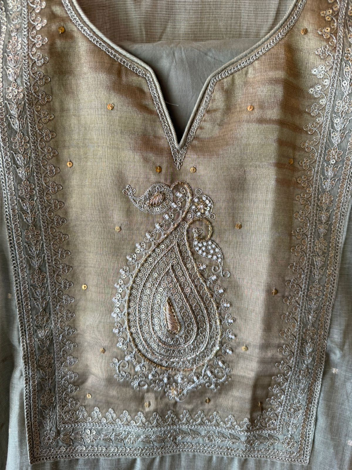 Mul cotton Chanderi Kurta Set