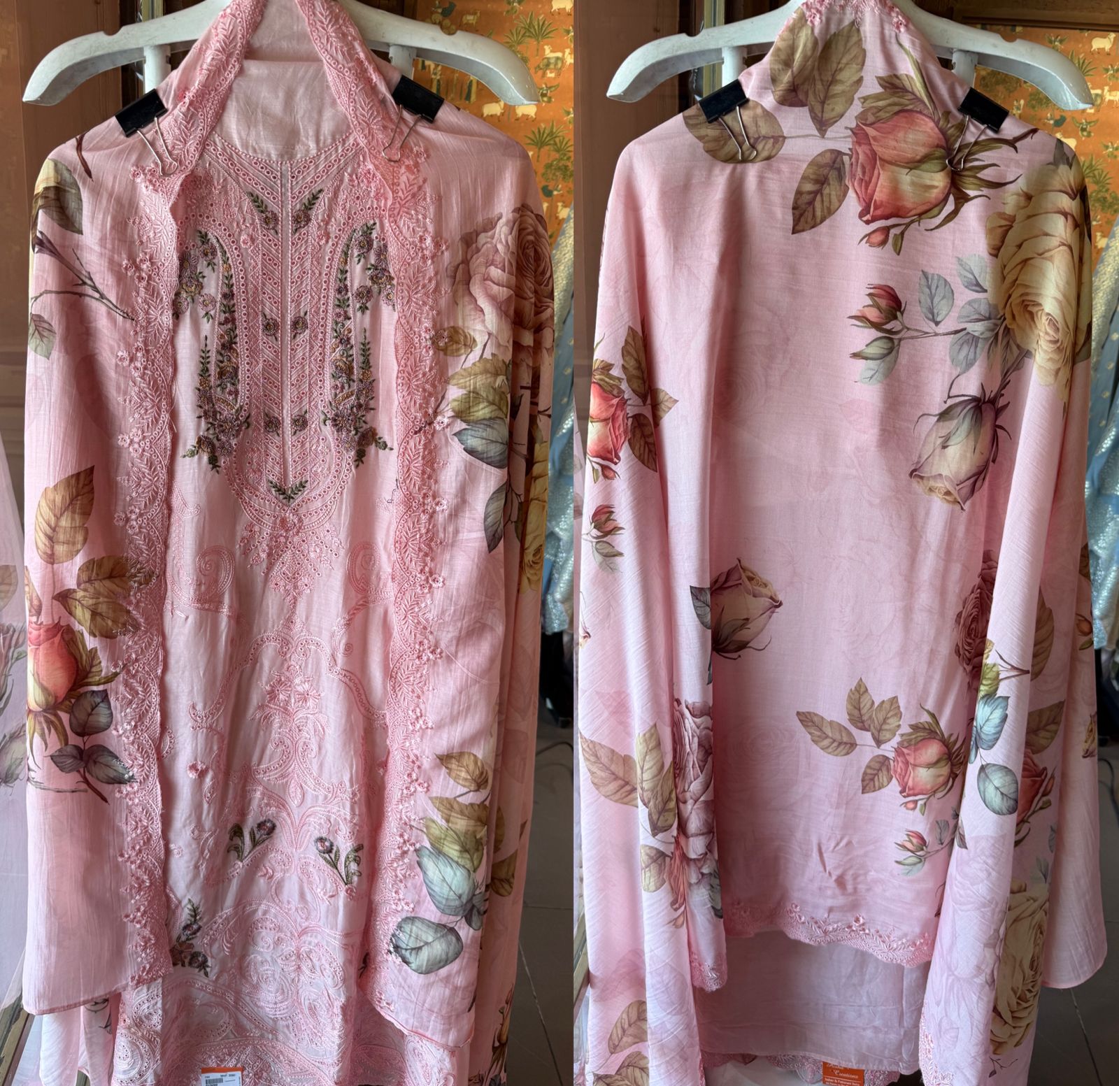 Mul Mul cotton Unstitched Suit set