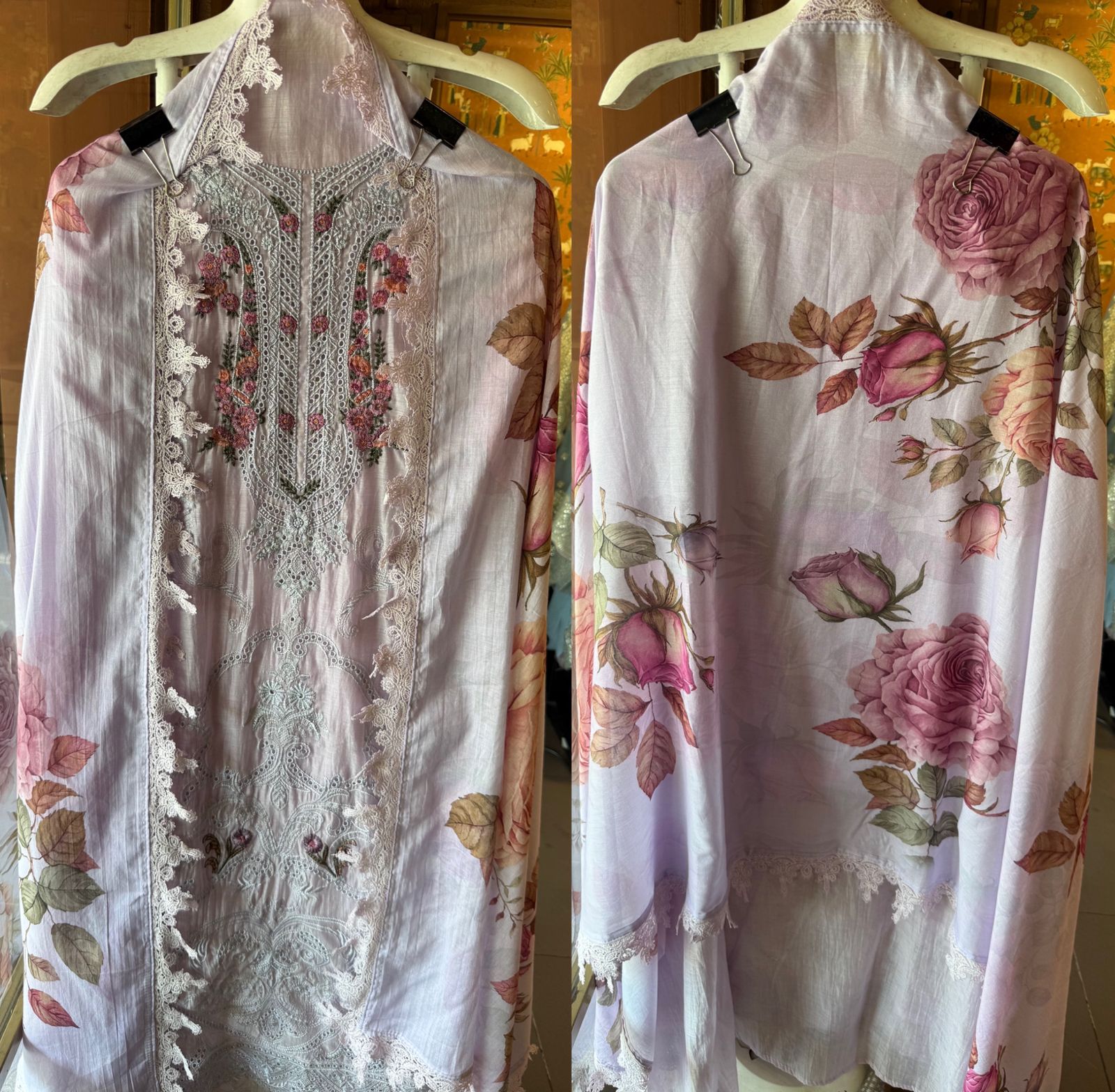 Mul Mul cotton Unstitched Suit set