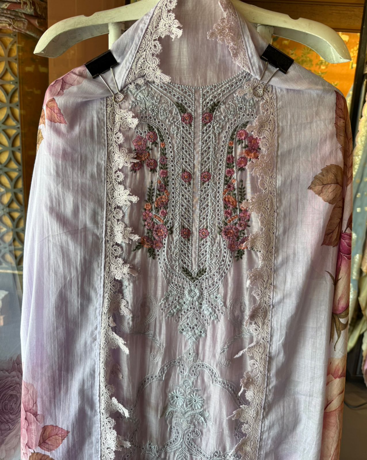 Mul Mul cotton Unstitched Suit set