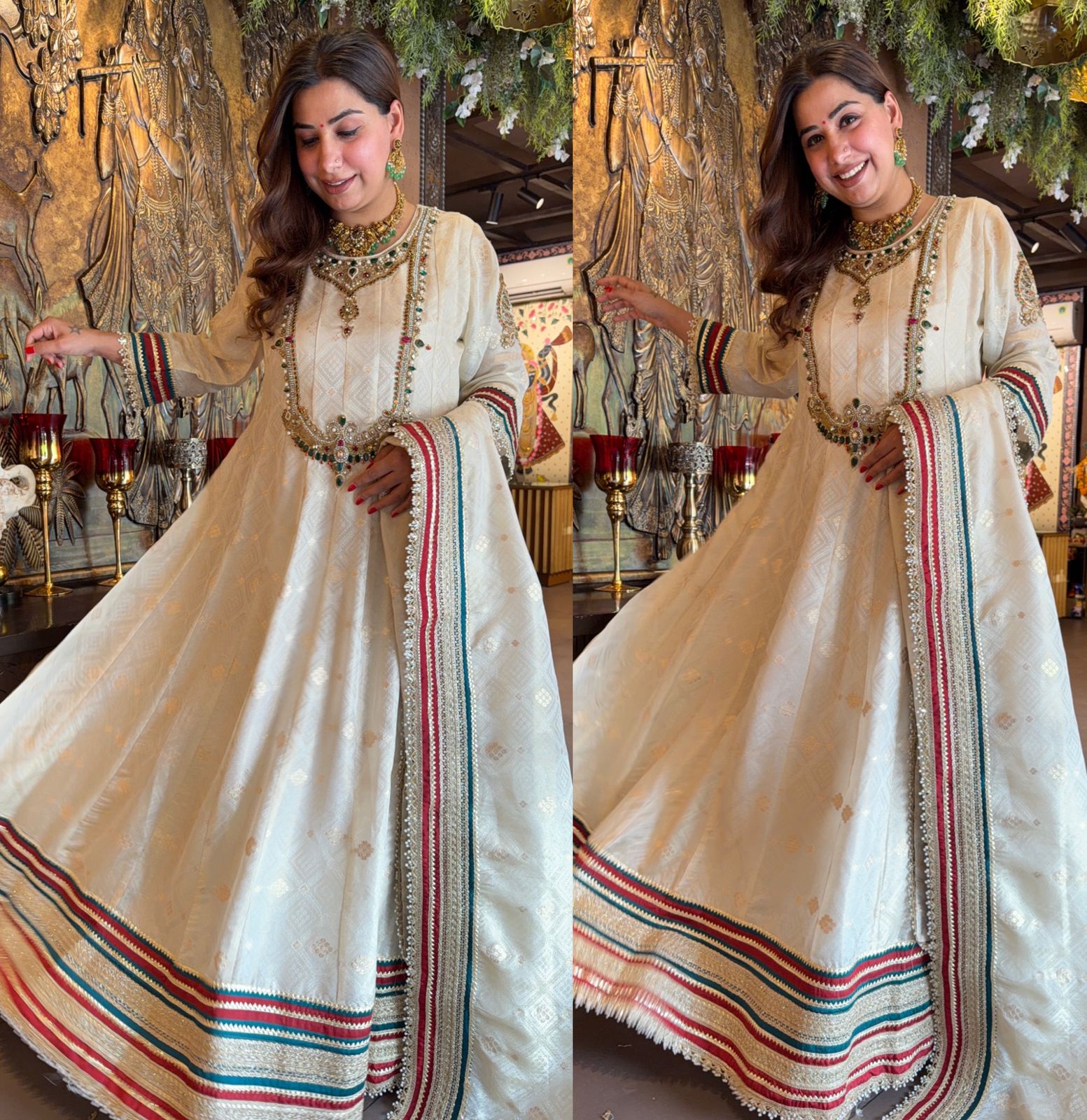 Ivory Luxury Embellished Anarkali set