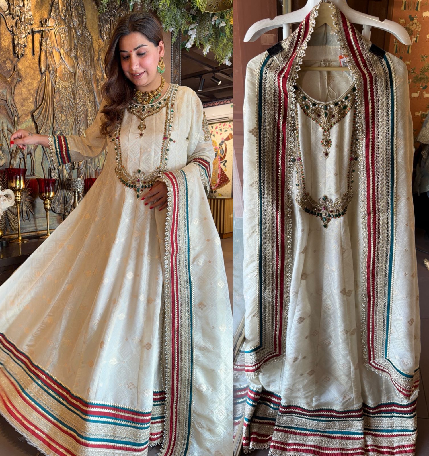 Ivory Luxury Embellished Anarkali set