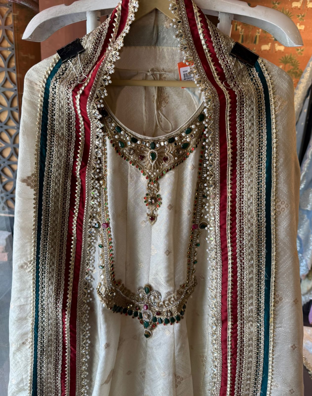 Ivory Luxury Embellished Anarkali set