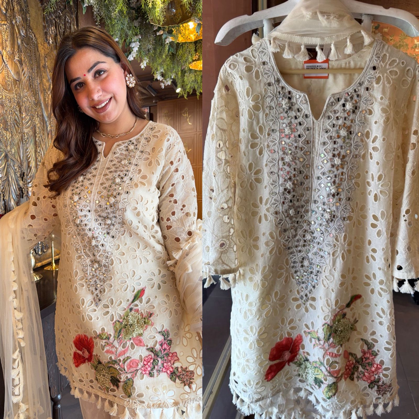 Hakuba cotton Schiffli Embroidered 3 Piece sets