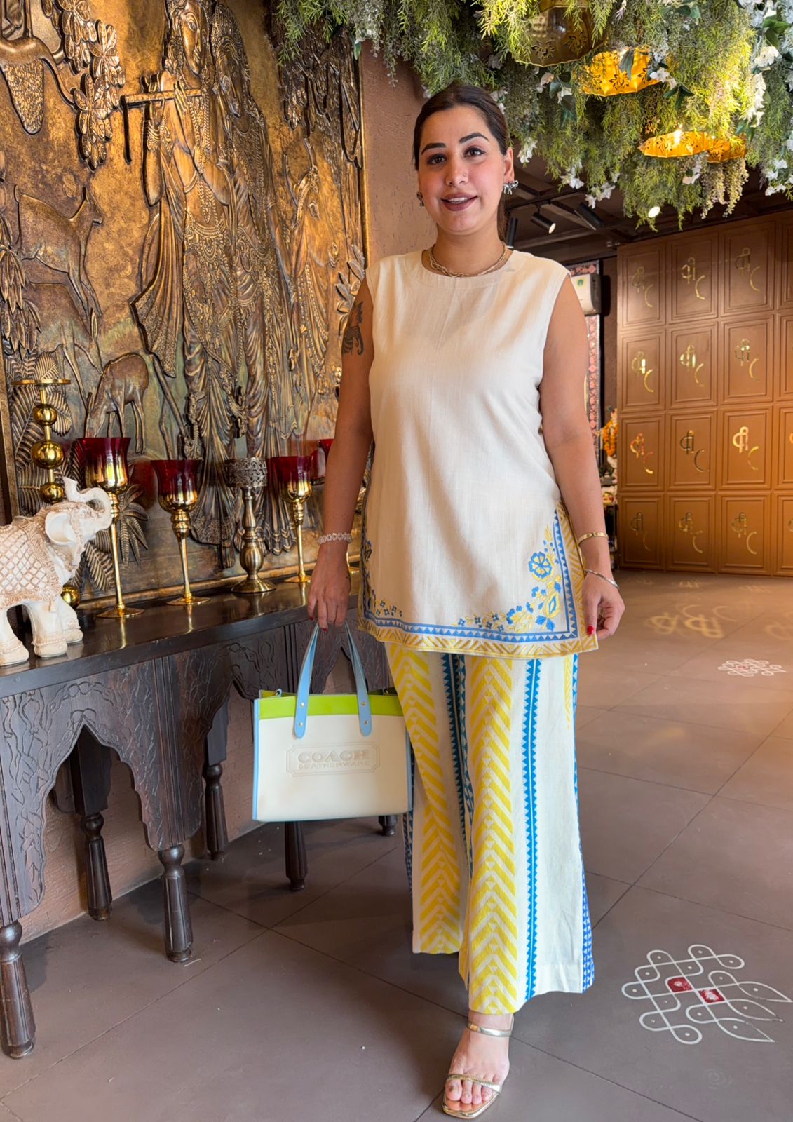 Ivory Geometric Woven Co-ord Set
