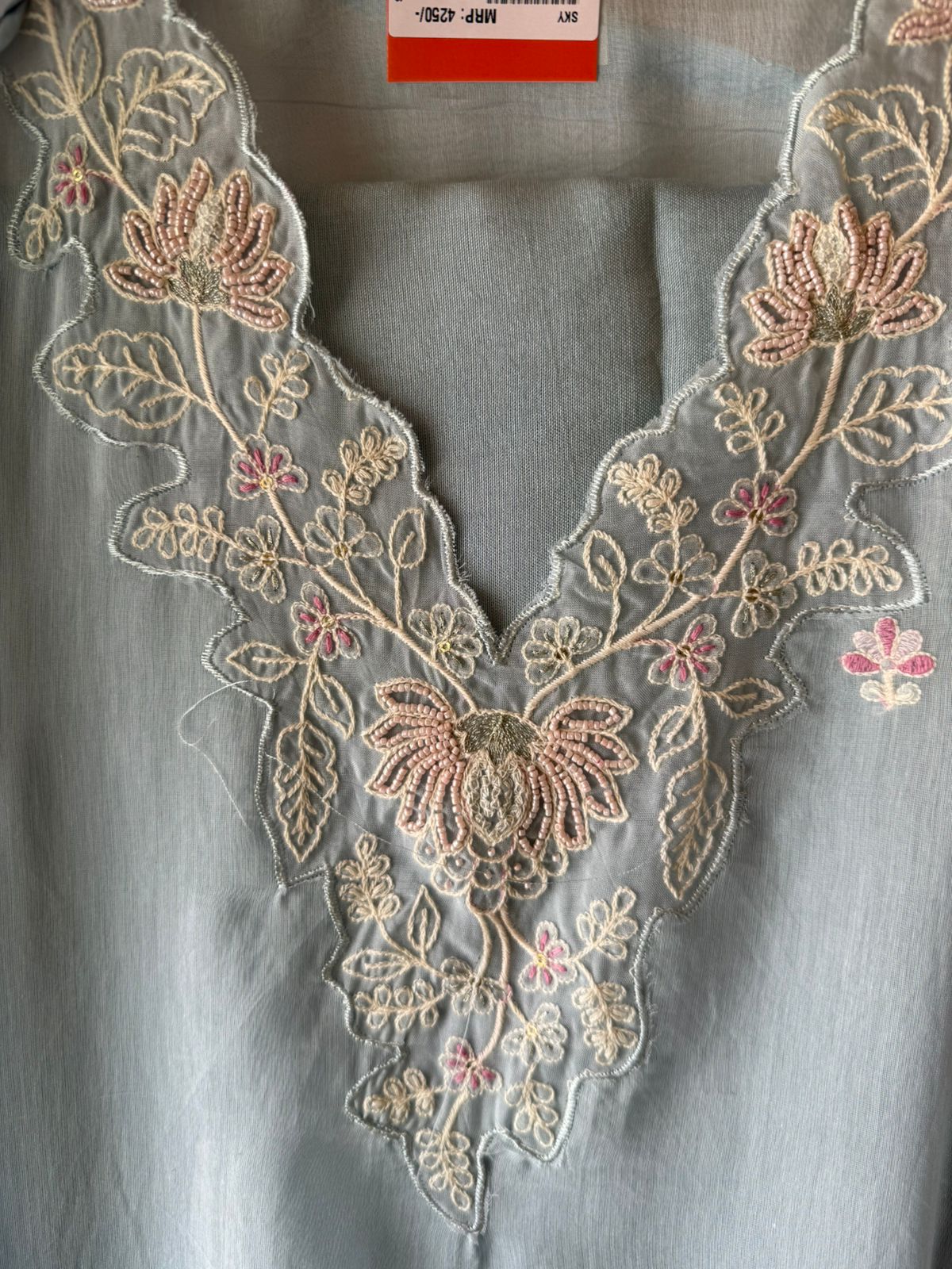 Pastel Floral Embroidered Suit Set