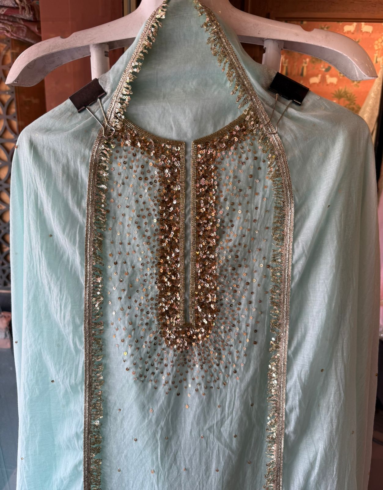 Beautiful sequin embroidery suit piece