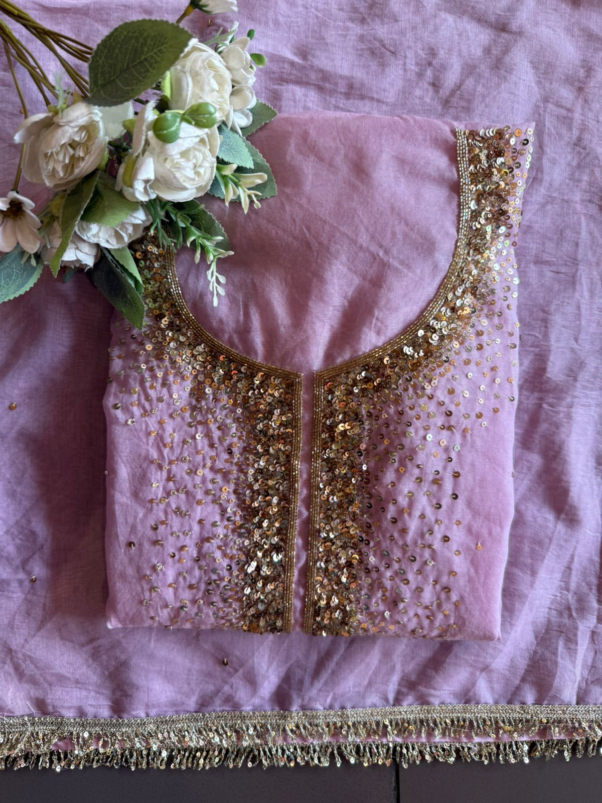 Beautiful sequin embroidery suit piece