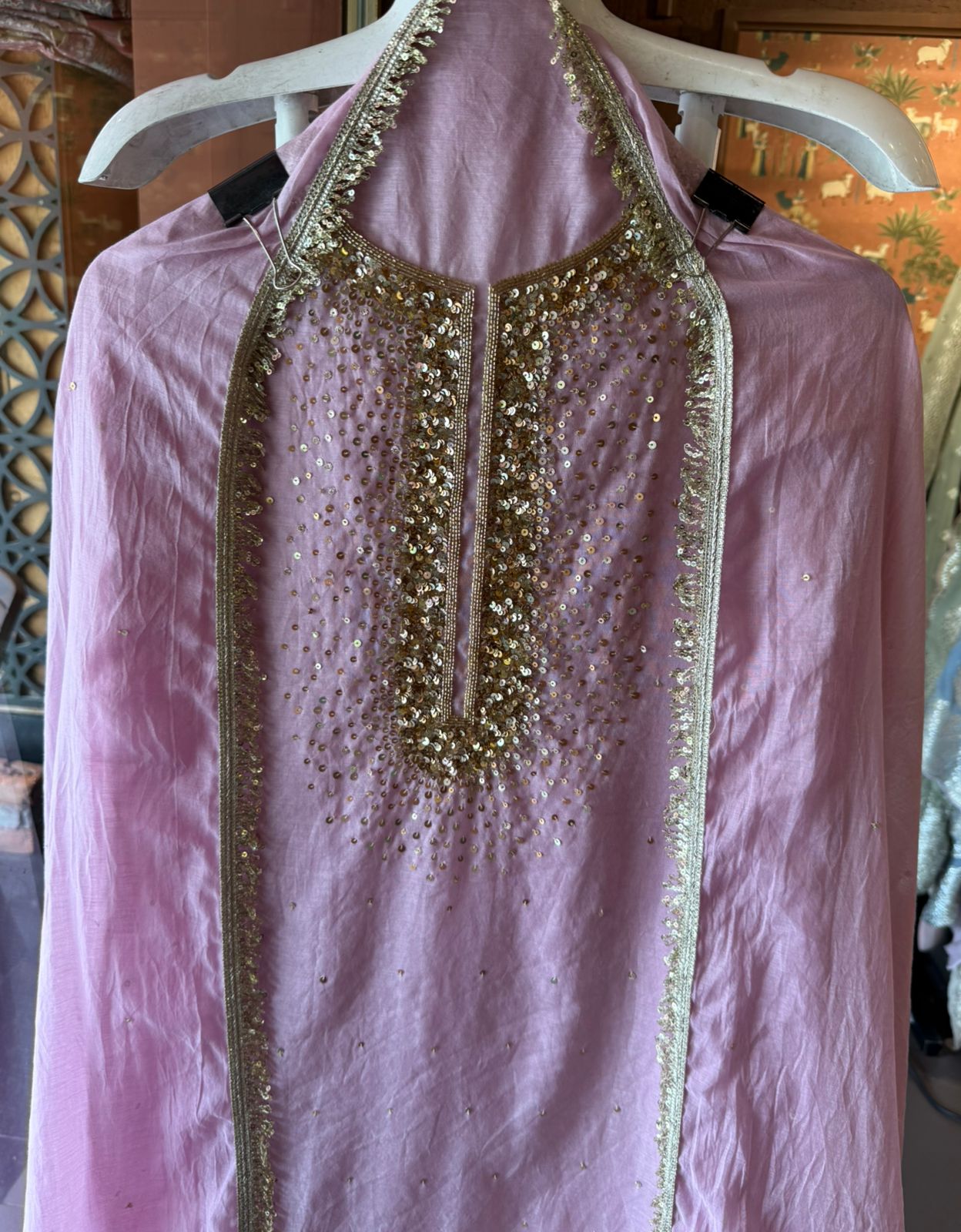 Beautiful sequin embroidery suit piece