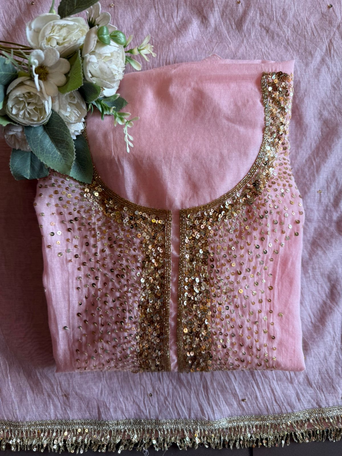 Beautiful sequin embroidery suit piece