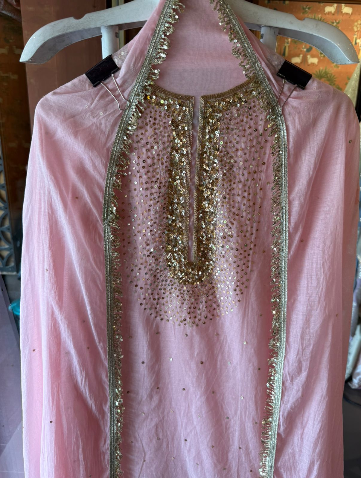 Beautiful sequin embroidery suit piece