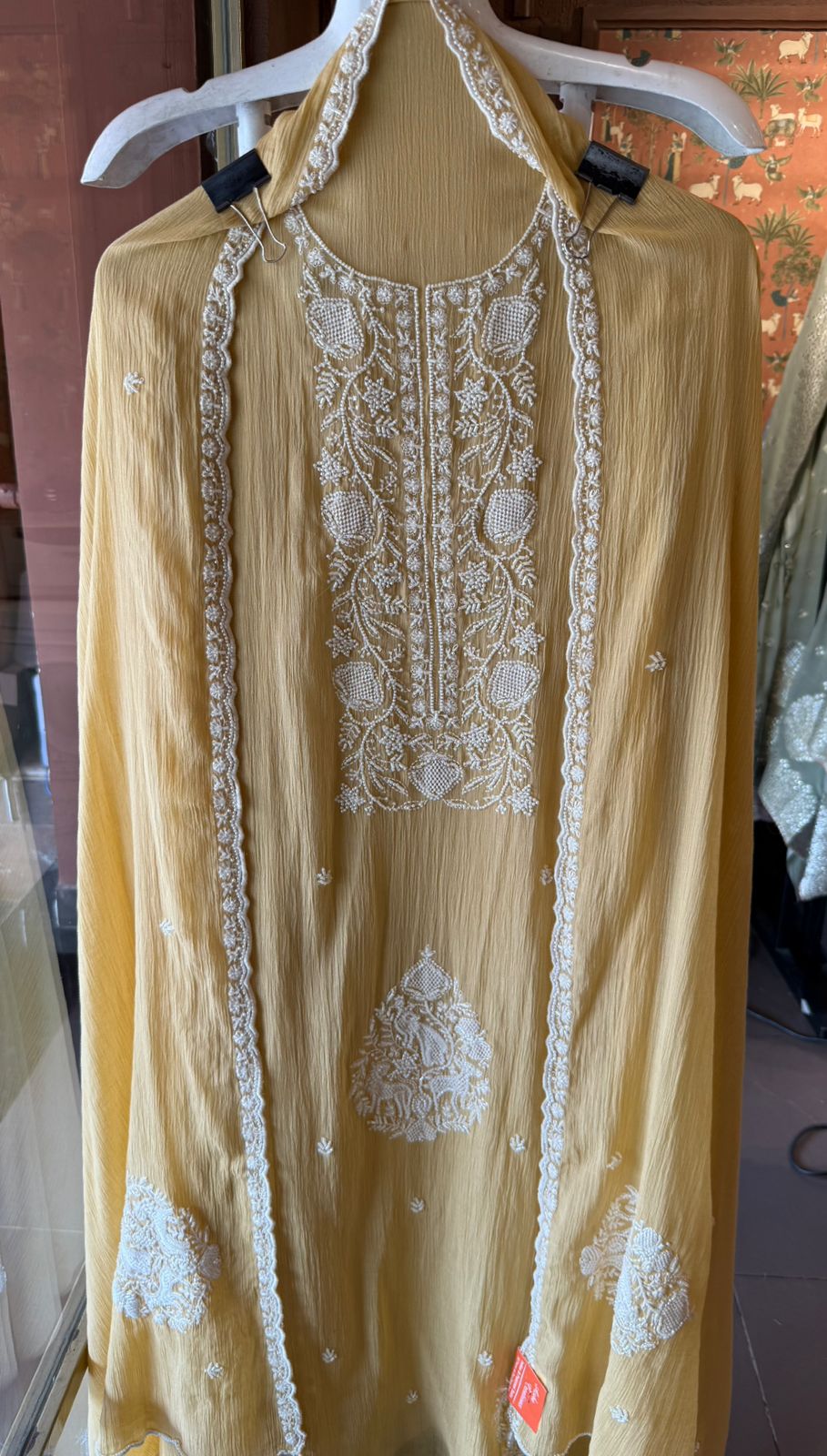 White thread and Nalki embroidery stunning suit set