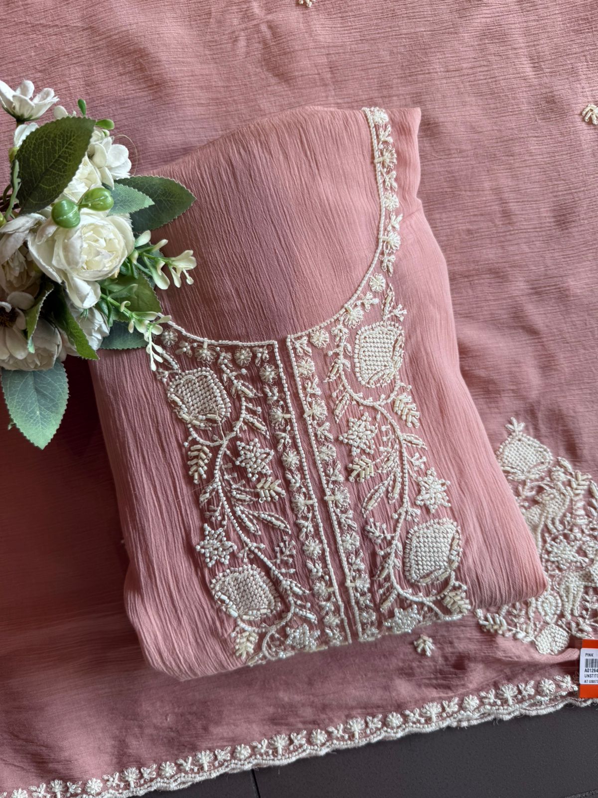 White thread and Nalki embroidery stunning suit set