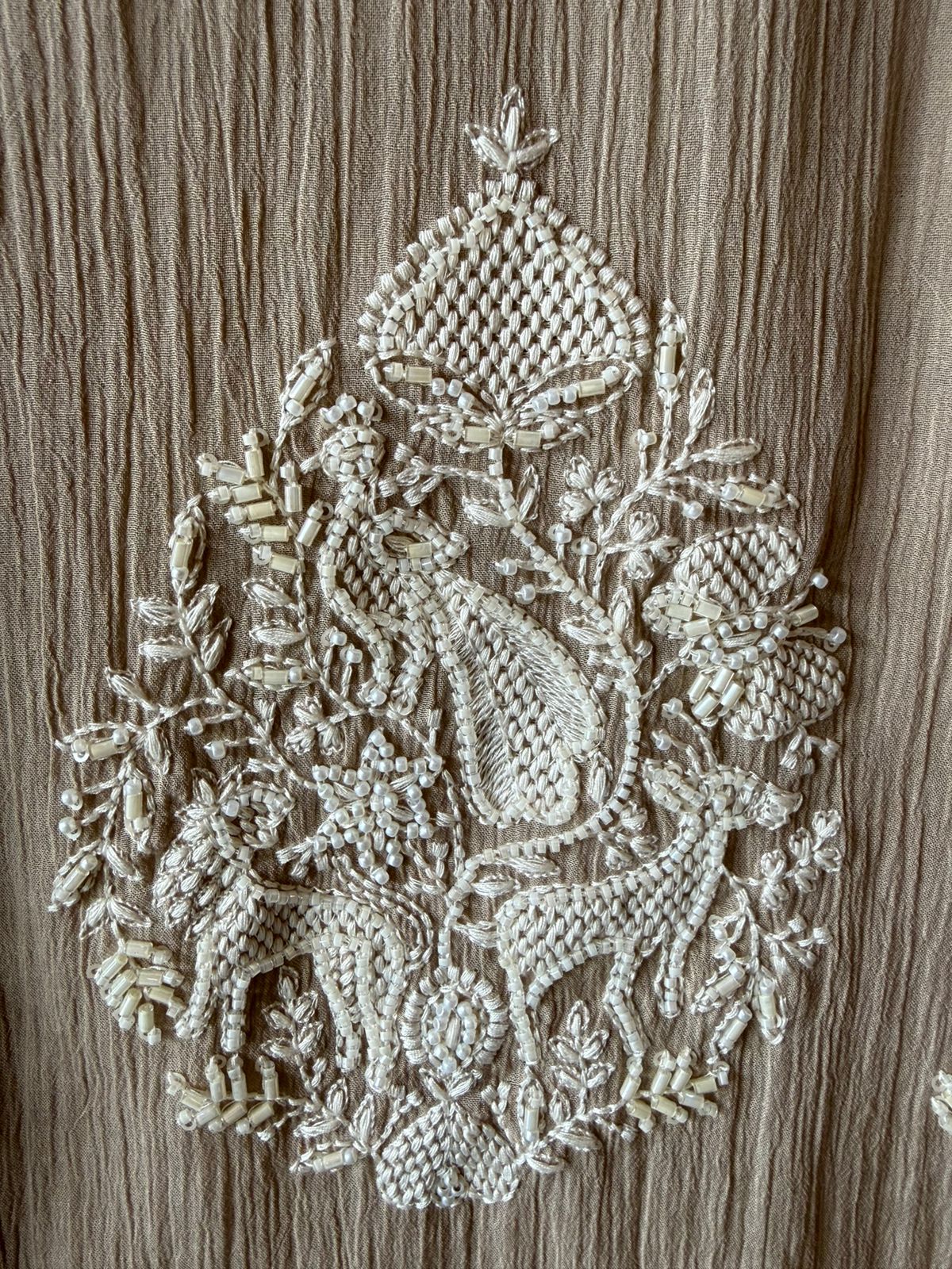 White thread and Nalki embroidery stunning suit set